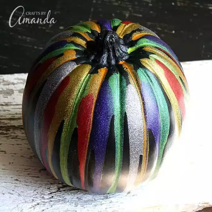Glitter Drip Pumpkin Painting