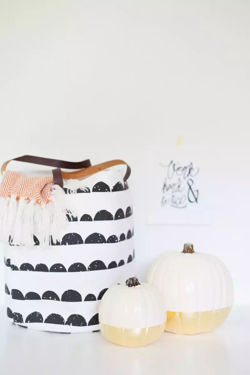 Gold-Dipped Painted Pumpkins
