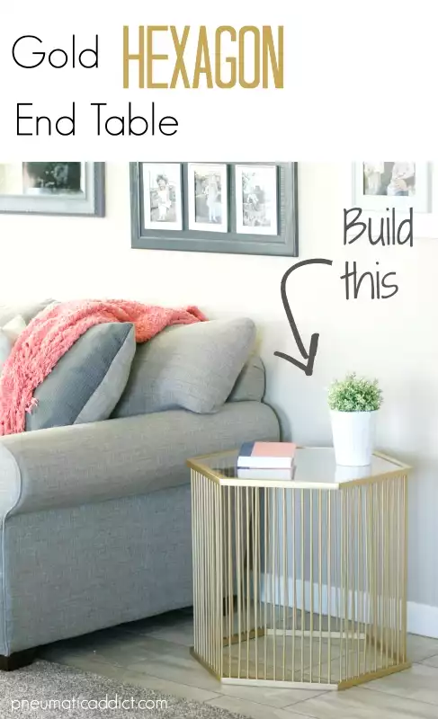 Gold hexagon diy table
