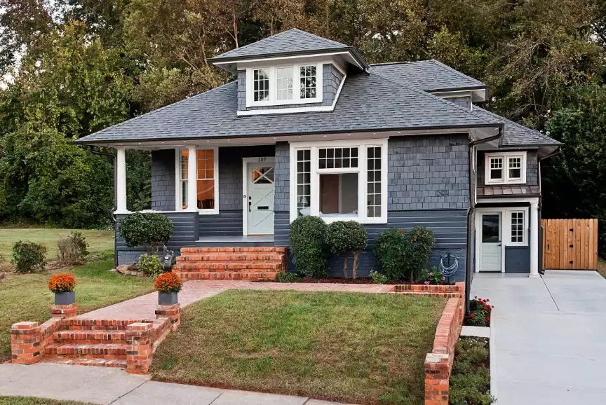 Gray paint exterior of the house