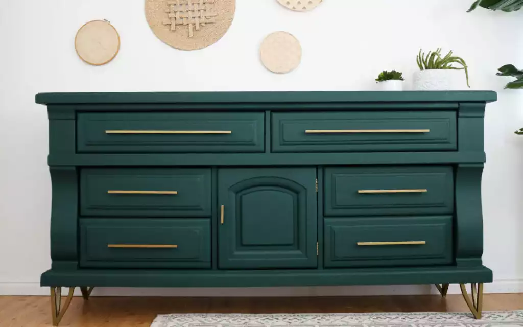 Green DIY DRESSER MAKEOVER 1024x640