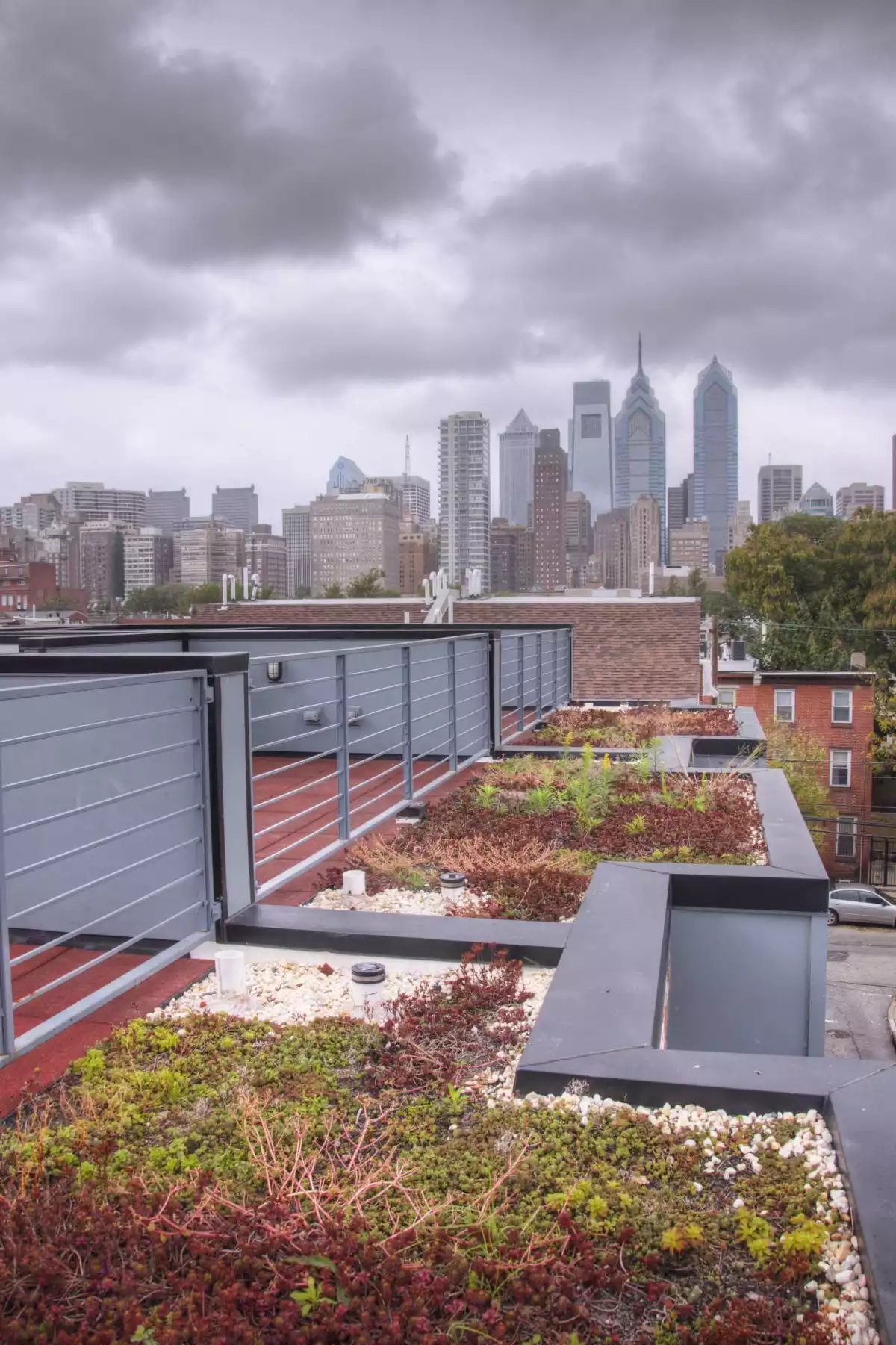 Green Roof with Decorative Shrubbery