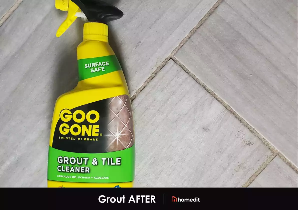 Goo Gone Grout and Tile After Cleaning