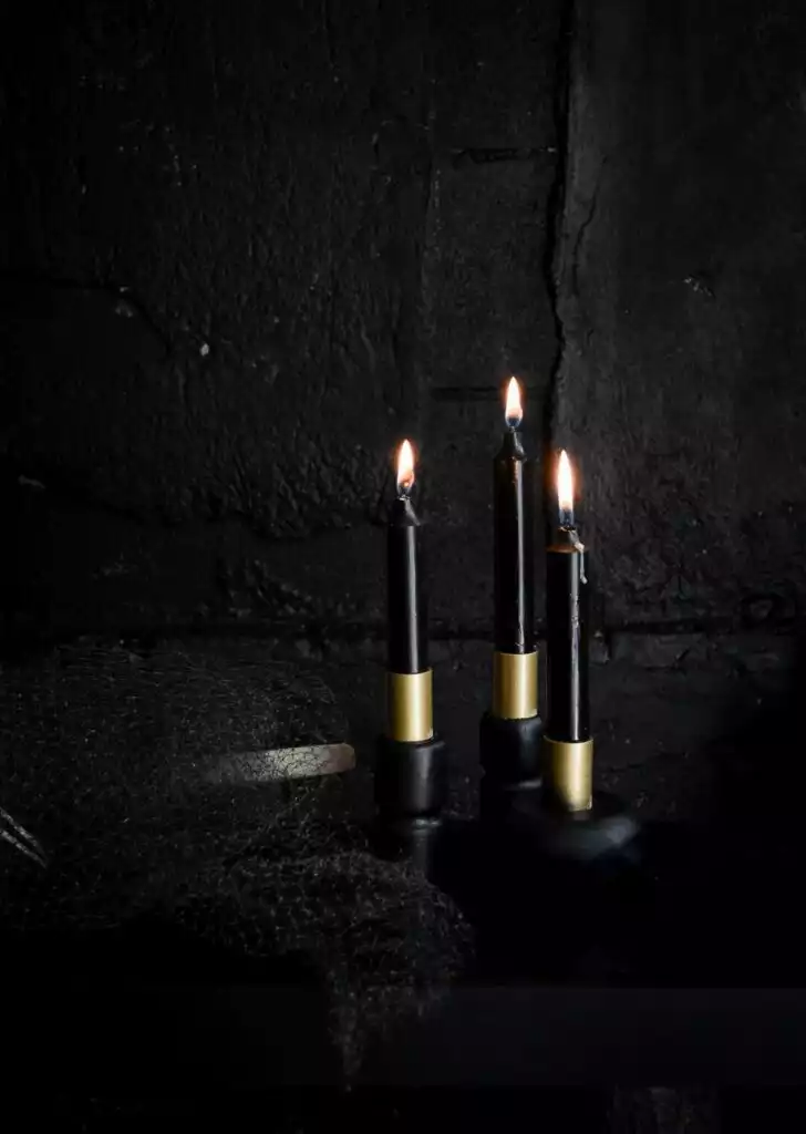 Halloween Black and gold candle holders