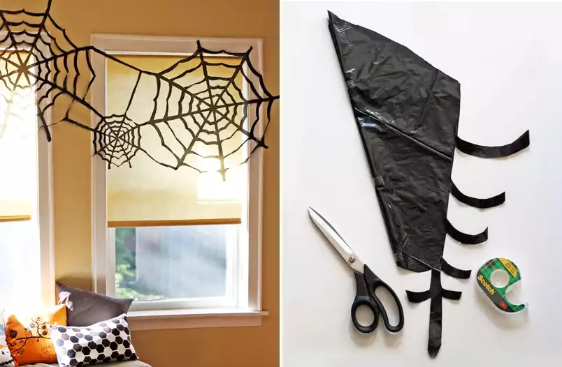 Halloween window spider web