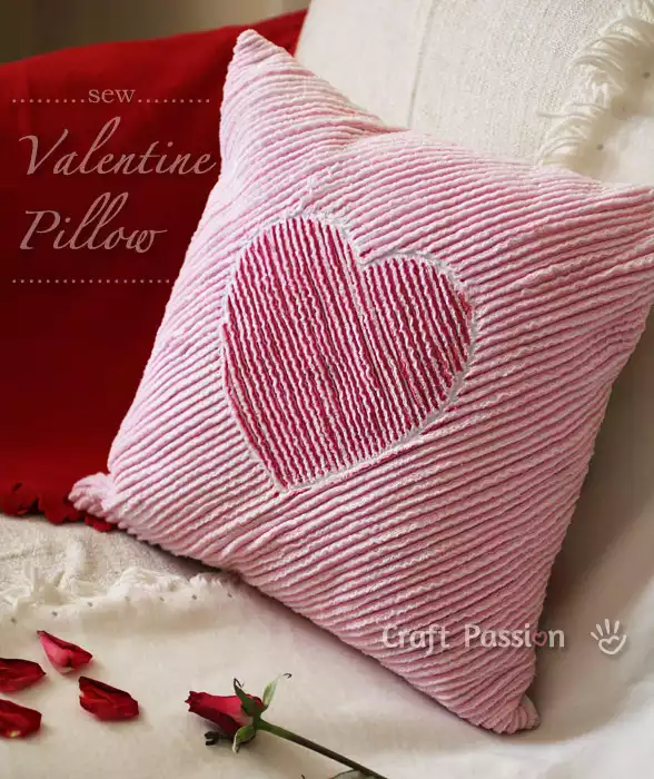 Heart Chenille Valentine Pillow