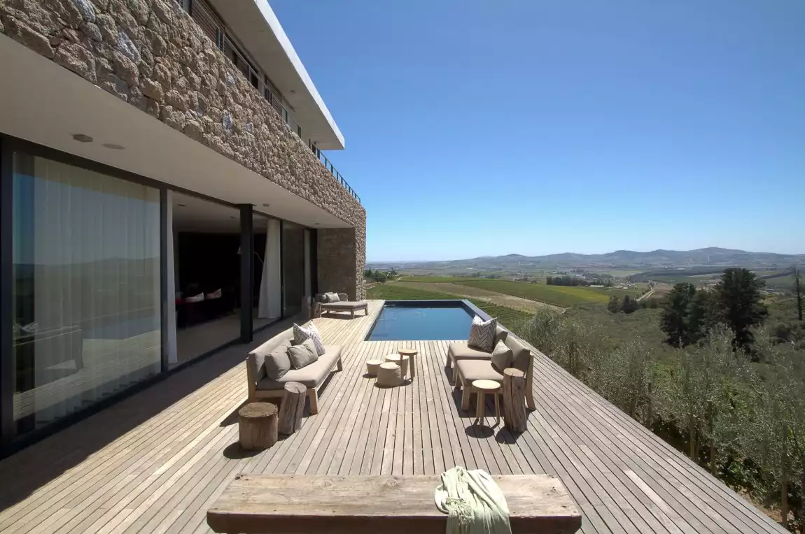 Hillside house on Stellenbosch Deck View