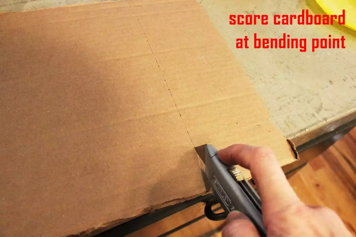 How to Declutter Kitchen Score the cardboard at the points