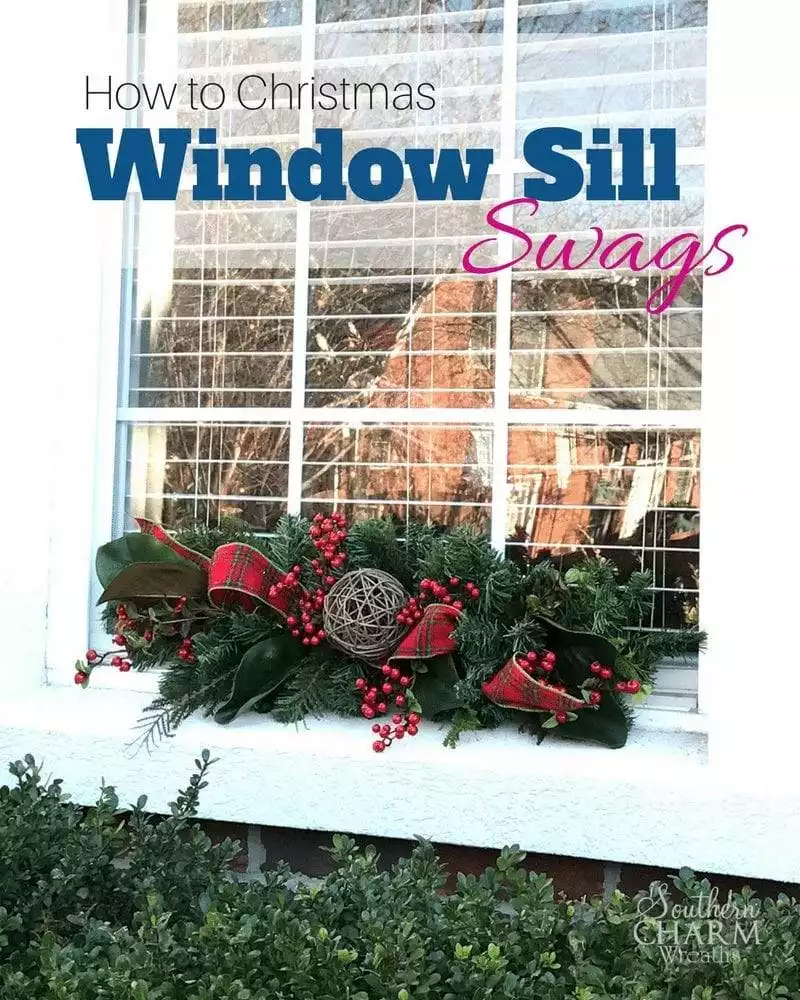 How to Make Christmas Window Sill Swags