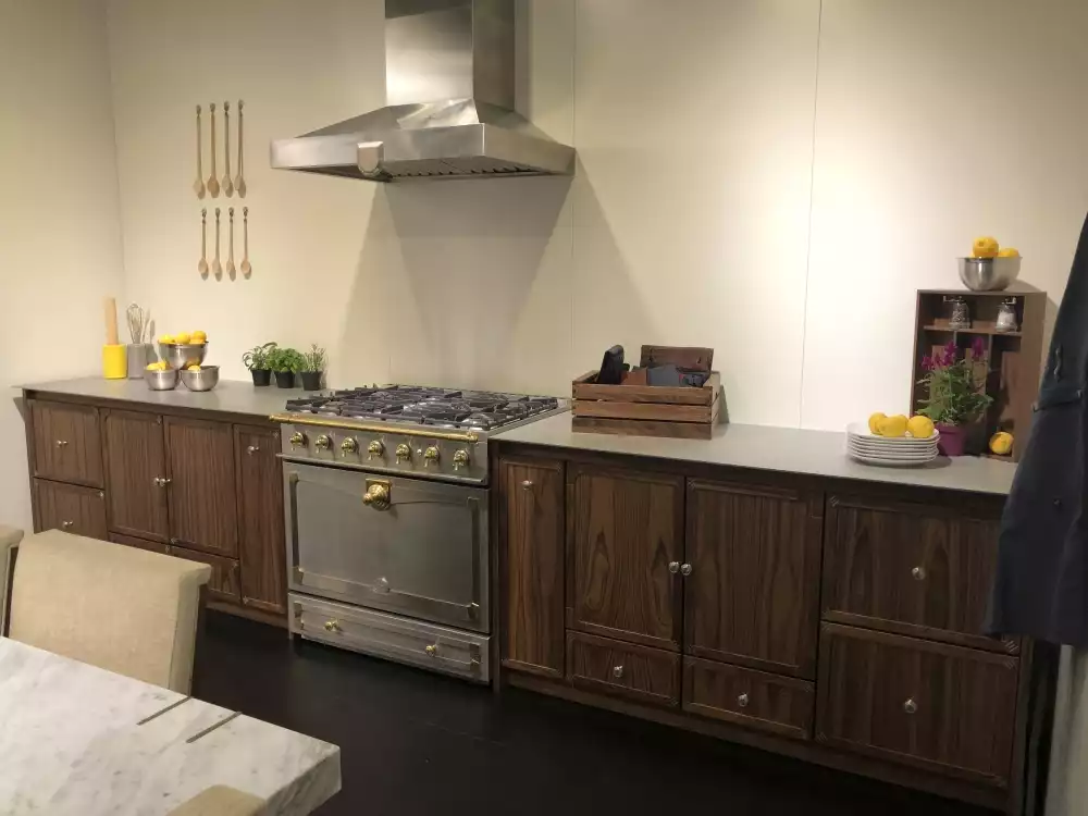 Industrial la cornue kitchen layout