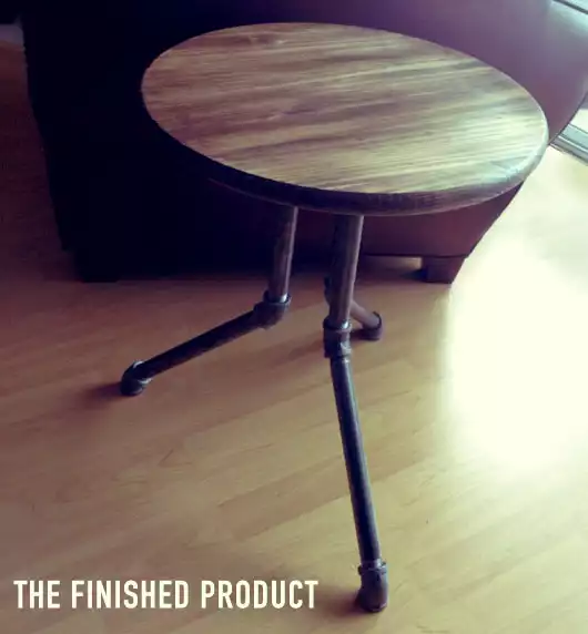 Industrial table with pipes