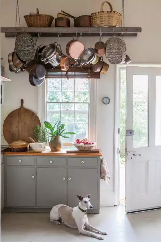 Ladder on the kitchen used like storage system