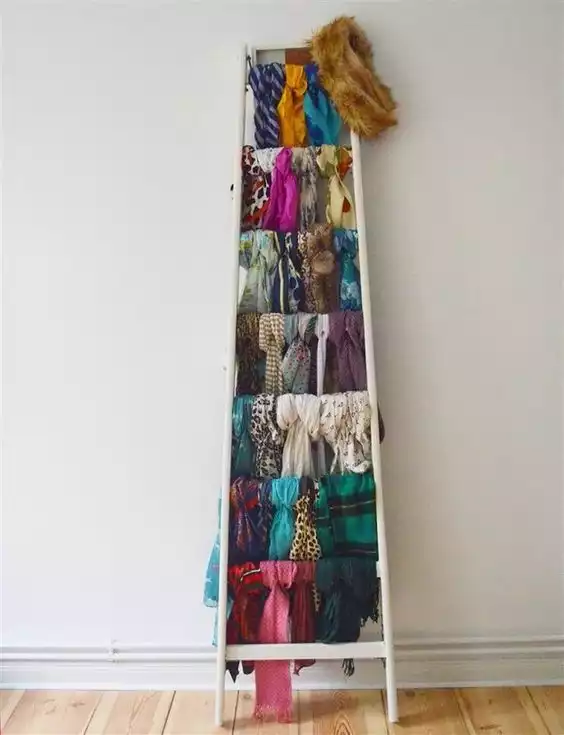 Ladder used for scarf storage