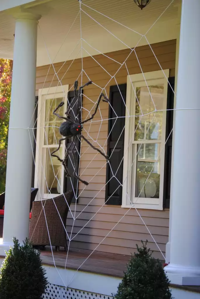 Large porch spider web for Hallowen