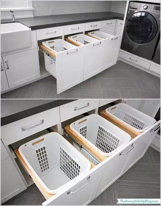 Laundry drawers for storage