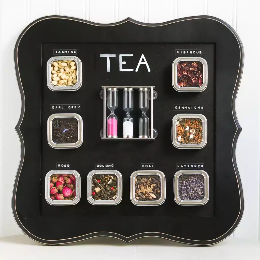 Magnetic tea chalkboard