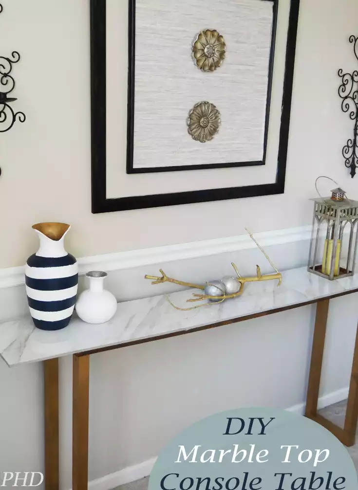Marble table top narrow console