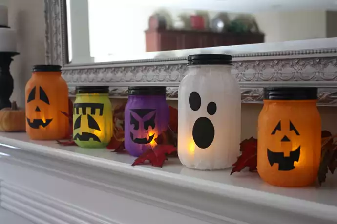 Mason Jar Jack-o-lanterns