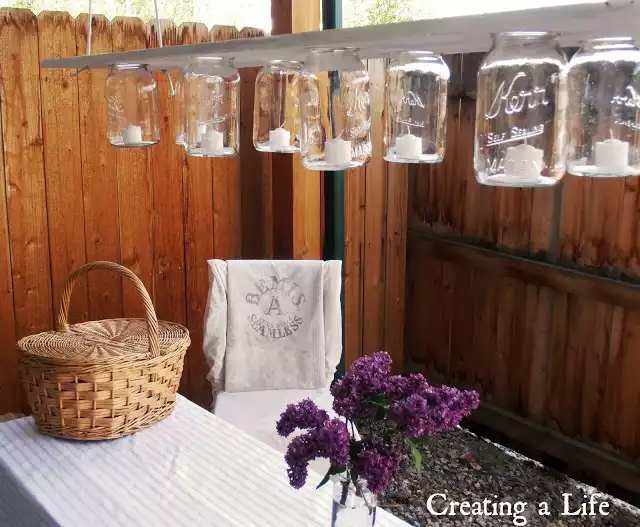 Mason Jars outdoor lighting