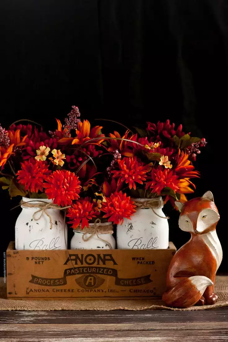 Painted Fall Mason Jars