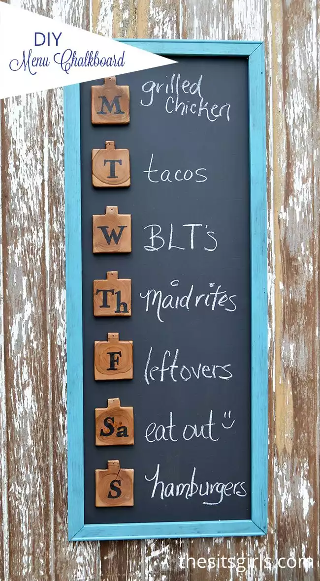 Menu board with chalkboard