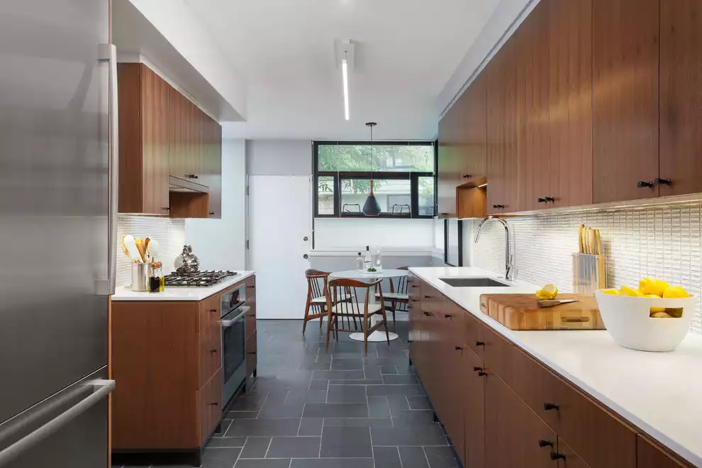 Mid Century Modern Slate Kitchen Floor