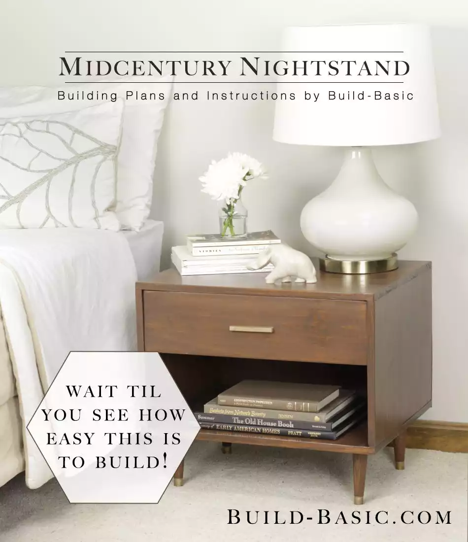 Stylish and minimalist nightstand with gold-tipped legs 