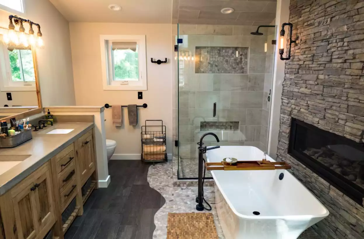 Mixing old and new in a bathroom