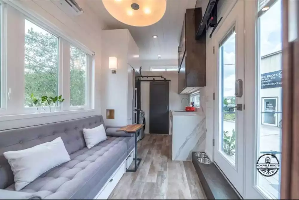 Modern Yet Retro Tiny House interior