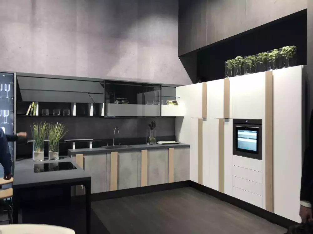 Modern large kitchen design with two tone colors