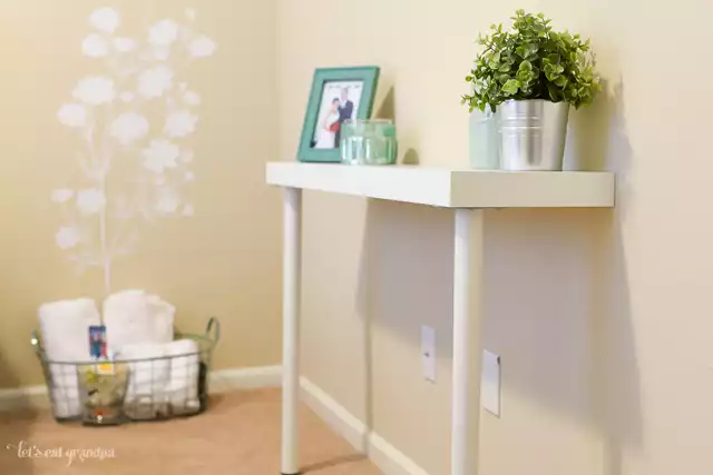Narrow white console table