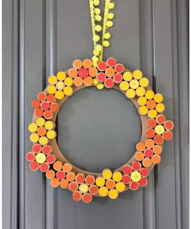 Wine Cork Flower Wreath