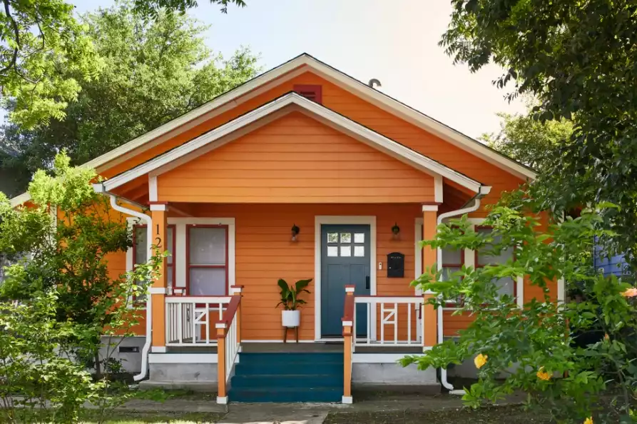 Orange feng shui house exterior