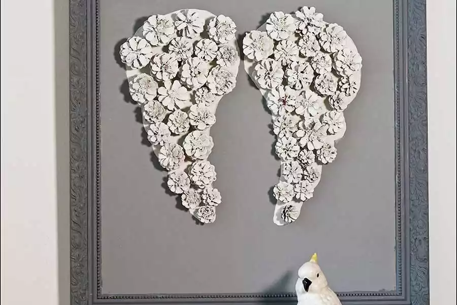 Painted Pine Cone Angel Wings
