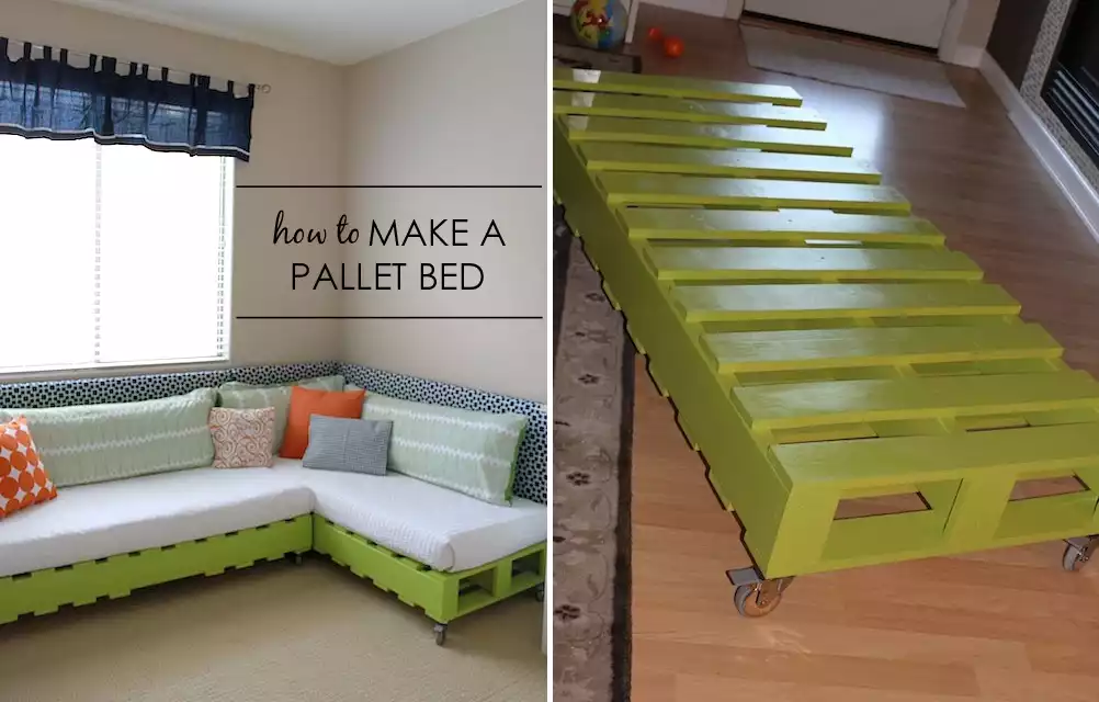 Pallet bed on wheels