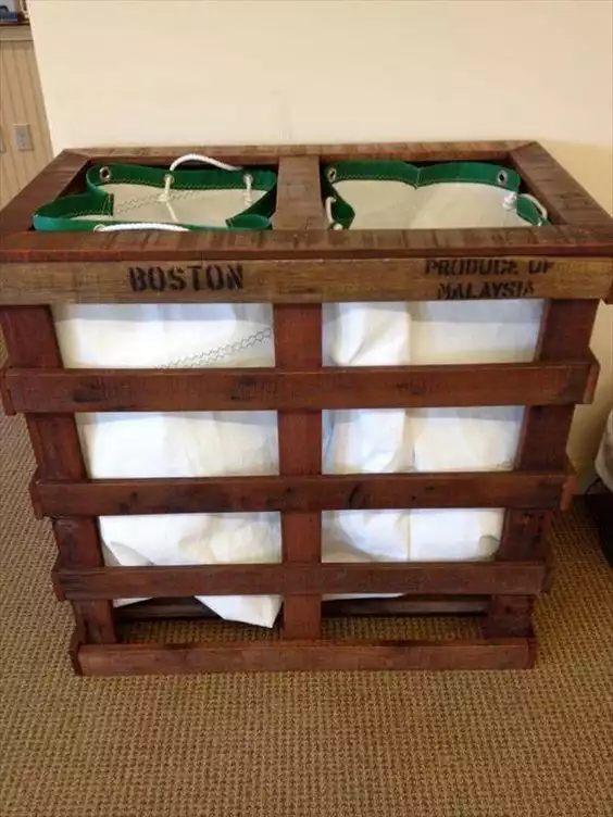 Pallets laundry room storage