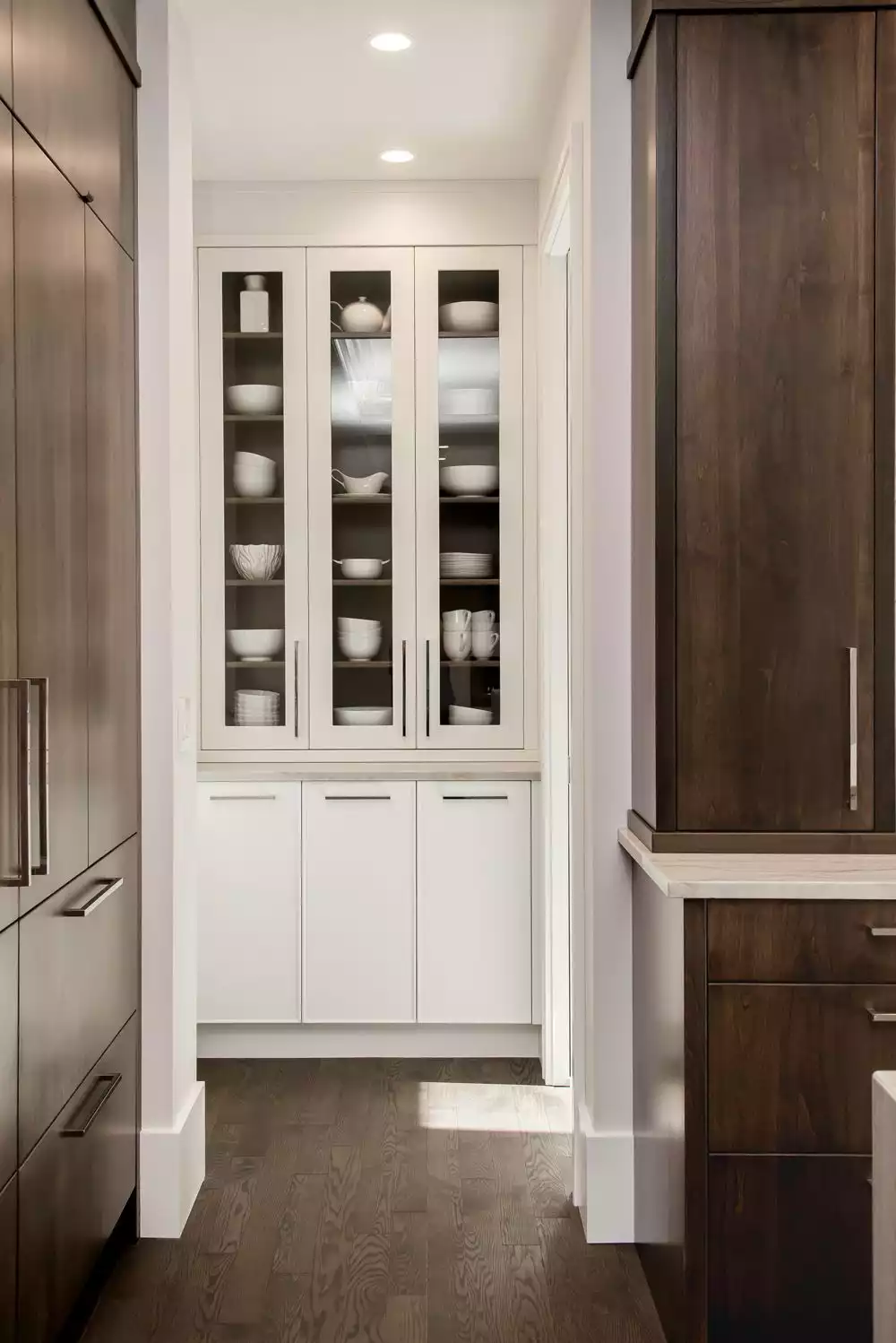 Pantry Cabinet with Glass Doors