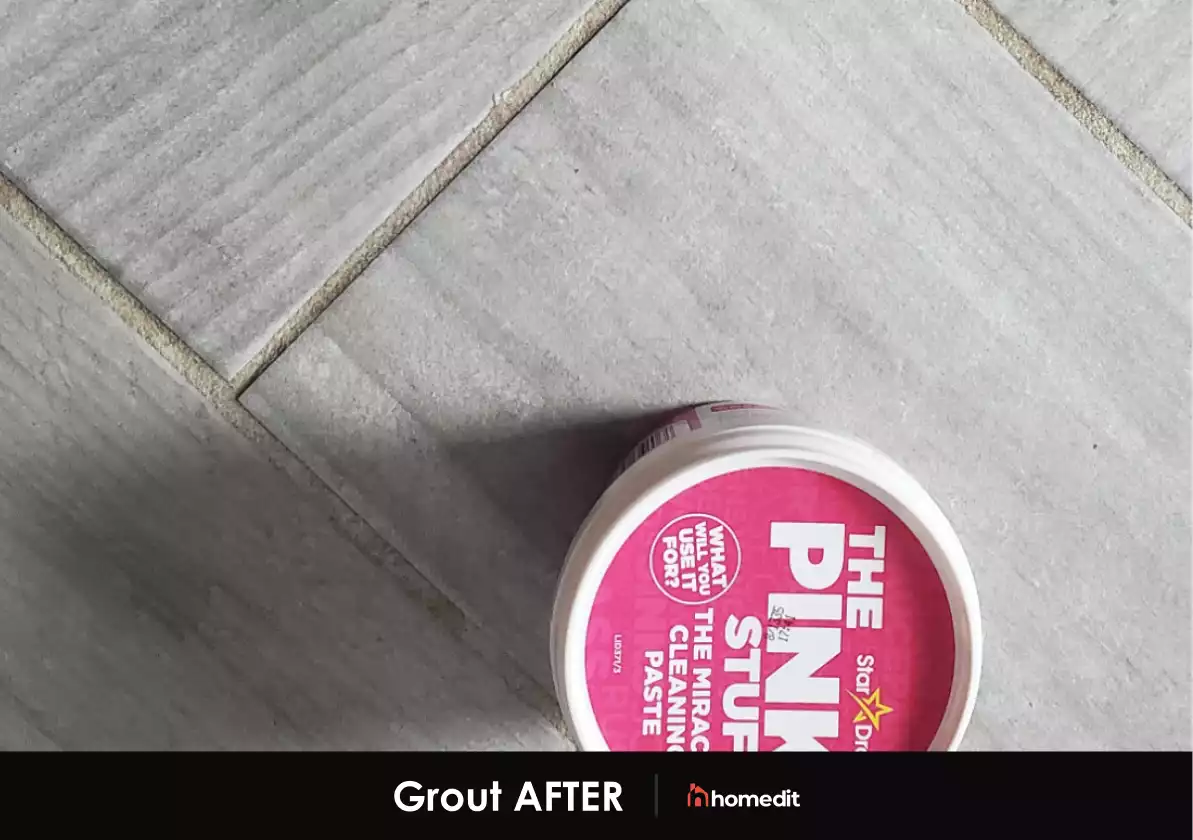 The pink paste after cleaning