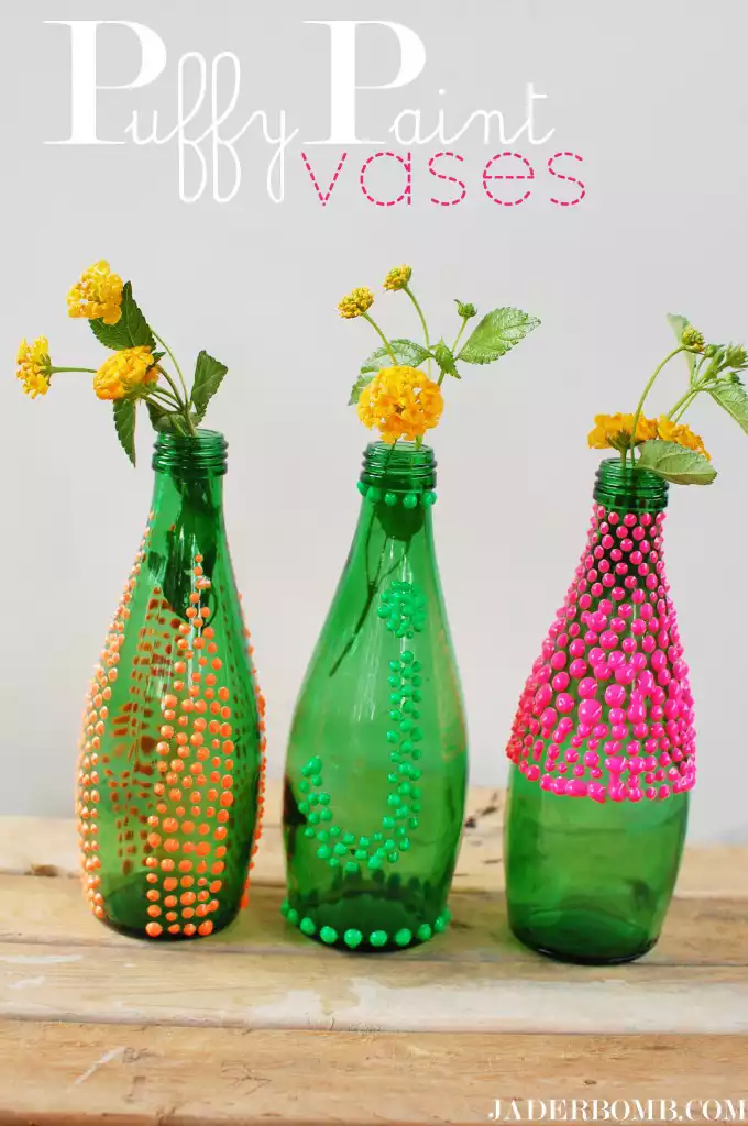 Puffy Paint vases tutorial