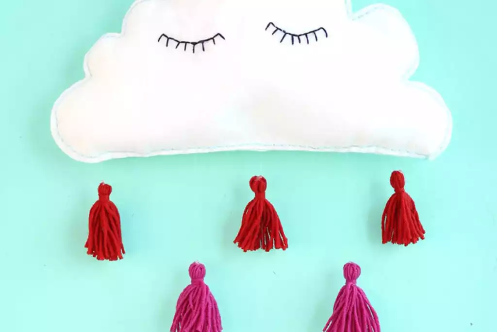 Puffy clouds made of felt