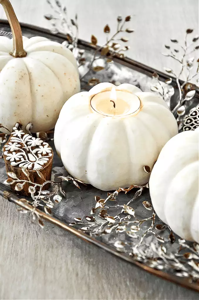 Pumpkin Candle Centerpiece