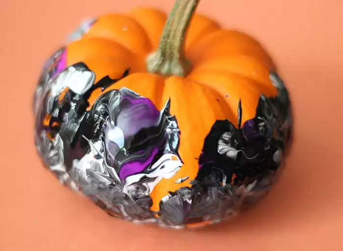 Painting Marble Pumpkin