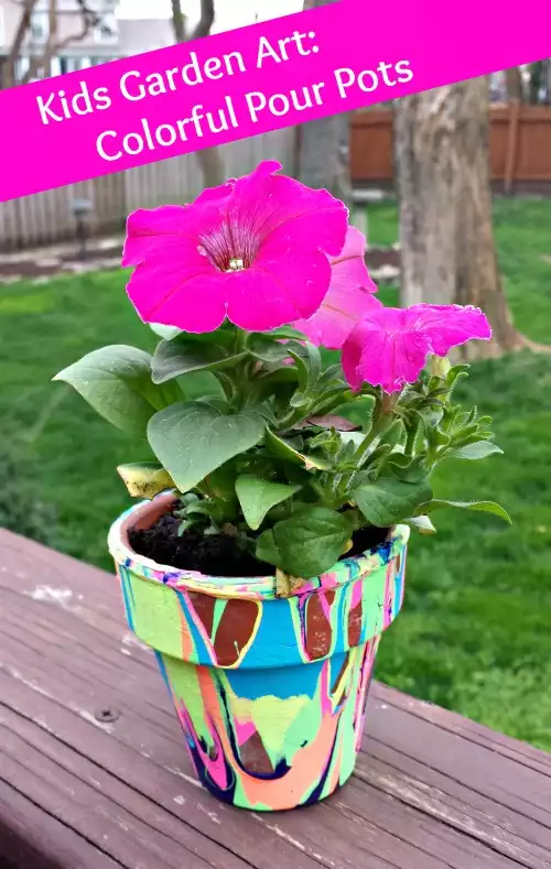 Rainbow garden pot painting