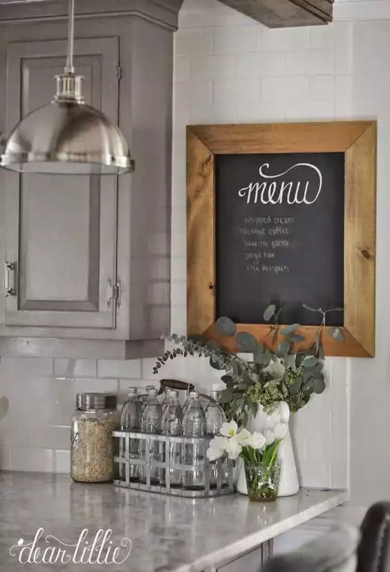 Reclaimed wood framed chalkboard