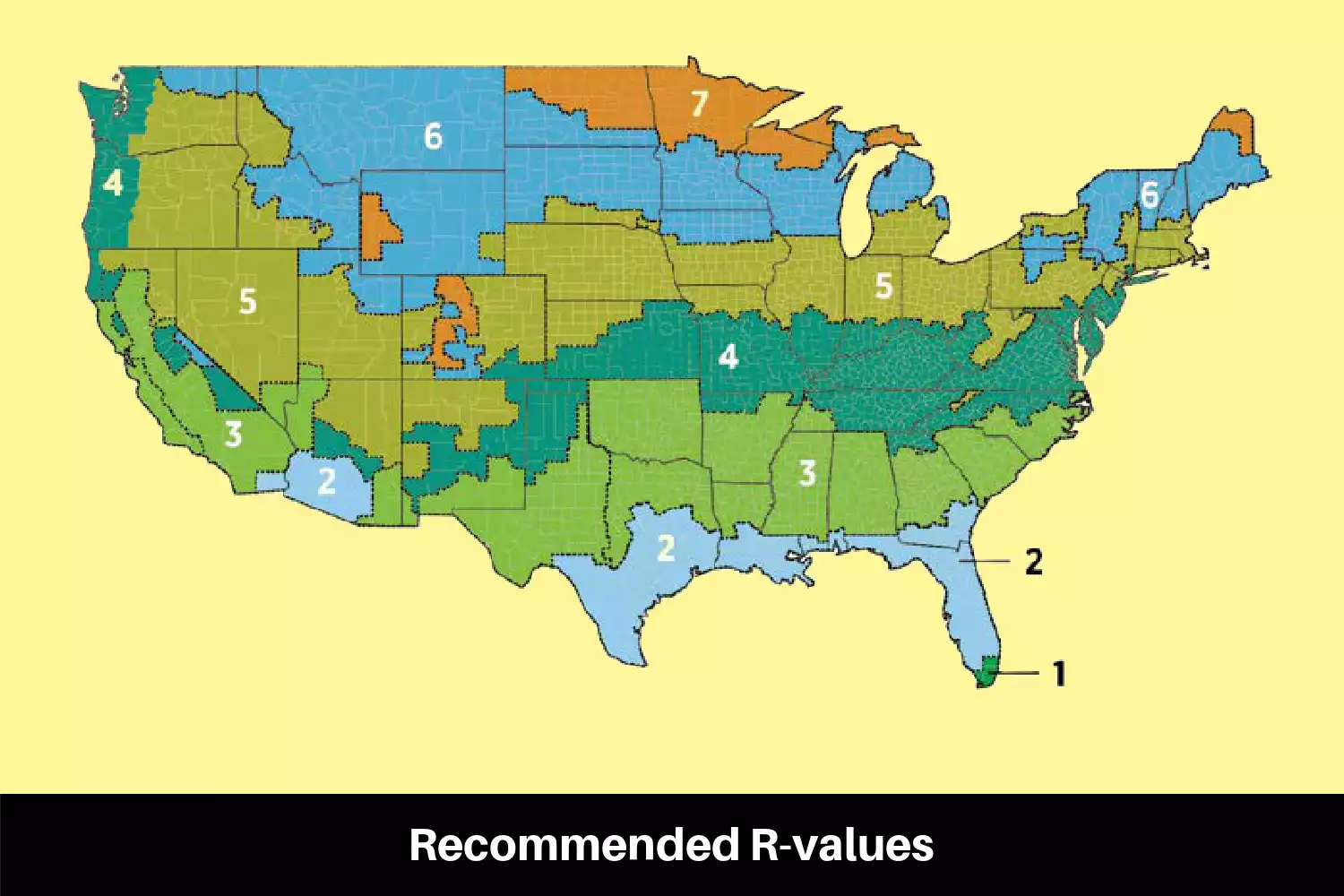 Recommended R-values