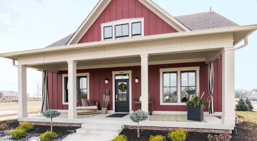 Red feng shui house exterior