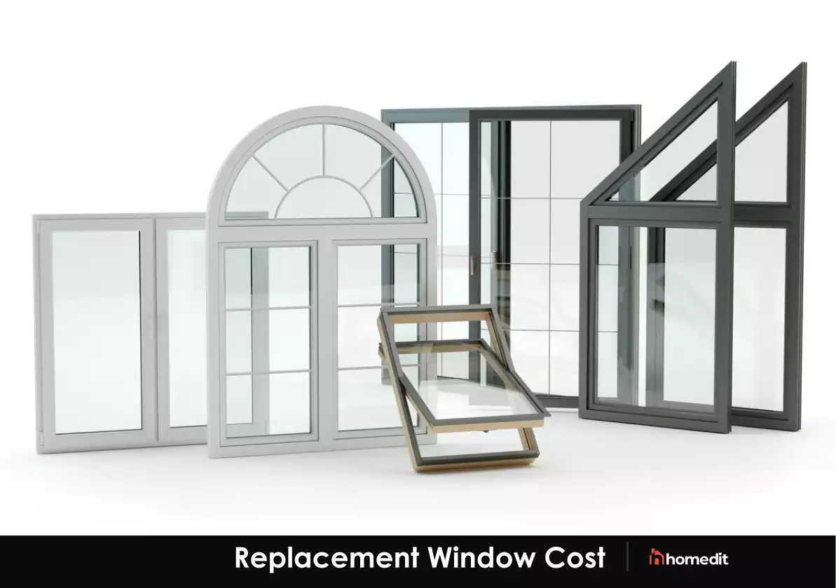 Average Cost of a Replacement Window by Style, Frame Material, and Brand