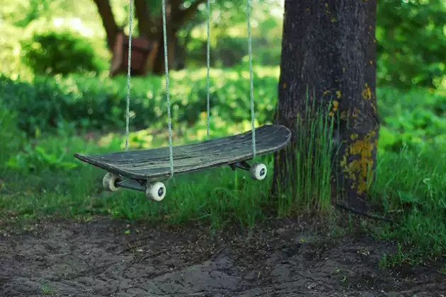 Repurposed Skaetboard Swing