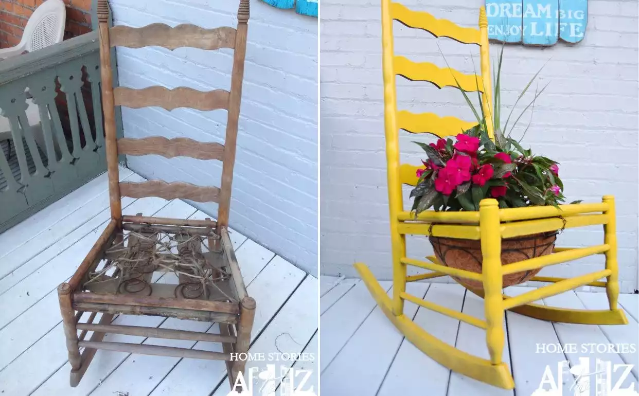 Rocking chair planter