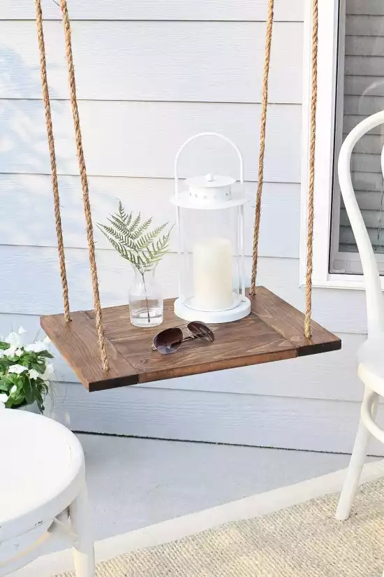 Hanging shelf and accent table combo